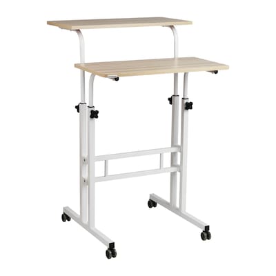 Mind Reader 20W Manual Adjustable Standing Desk, White (SDROLLXL-WHT)