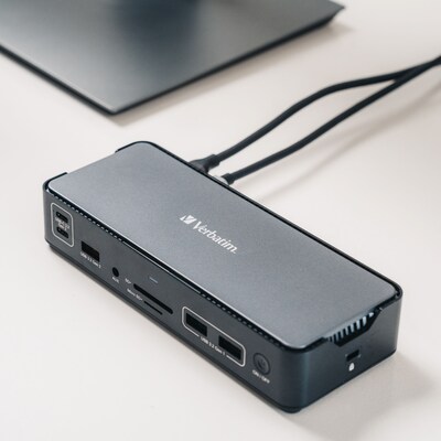 Verbatim USB-C Pro Universal 15-in-1 Docking Station for Windows 11/10/8, MacOS x 10.4 or above Laptop (32171)