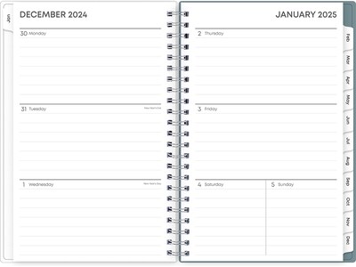 2025 Blue Sky Amitza Blue 5 x 8 Weekly & Monthly Planner, Plastic Cover, Blue/White (148766-25)