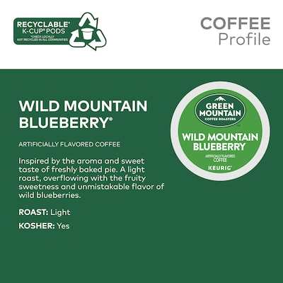Green Mountain Wild Mountain Blueberry Coffee Keurig® K-Cup® Pods, Light Roast, 24/Box (6783)