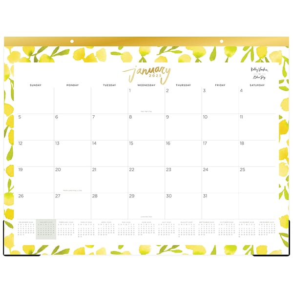 2025 Blue Sky Kelly Ventura Mimosa 22" x 17" Monthly Desk Pad Calendar