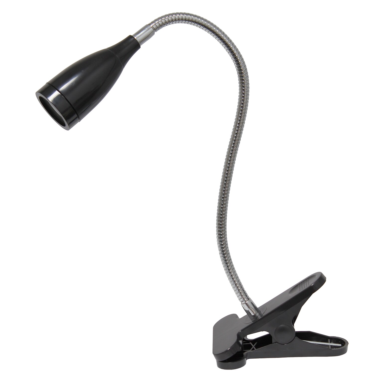 Creekwood Home Sleek Essentials 17.25 Adjustable Basic Clip On LED Light with Flexible Gooseneck, Black (CWD-1007-BK)