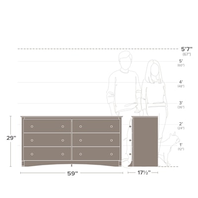 Prepac Fremont 29" 6-Drawer Dresser, Espresso (EDC-6330-K)