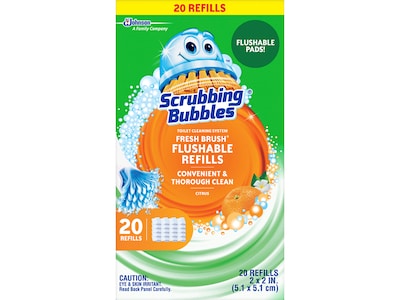 Scrubbing bubbles Fresh Brush Toilet Cleaning System Refill, Citrus Scent, 20/Pack (301802)