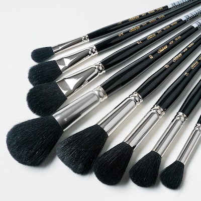 Silver Brush Silver Mops Round and Oval Black, 8 Brushes (SLVMP5665)