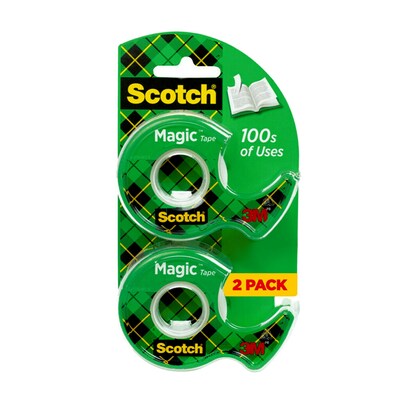 Scotch Magic Invisible Clear Tape Refill, 0.75 x 16.67 yds., 1 Core, 2 Rolls/Pack (122DM-2)