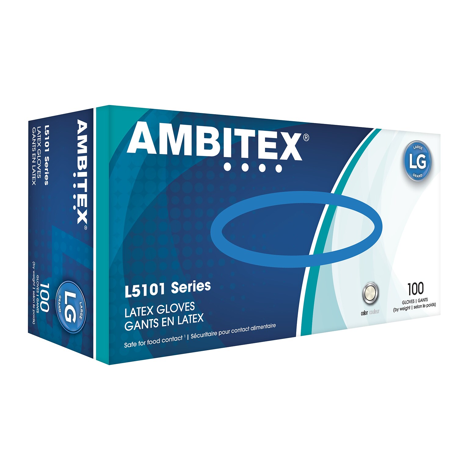 Ambitex® L5101 Series Latex Multipurpose Gloves, Powdered, Cream, Lg, 100/Box, 10 Boxes/CT (LLG5101)