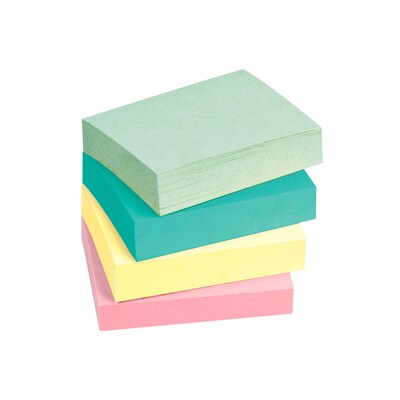 Post-it Notes, 1 3/8 x 1 7/8, Beachside Café Collection, 100 Sheet/Pad, 12 Pads/Pack (653AST)