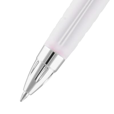 uniball Signo 207 City of Hope Edition Gel Pen, Retractable, Bold 1 mm,  Black Ink, Translucent Pink/Translucent White Barrel, Dozen