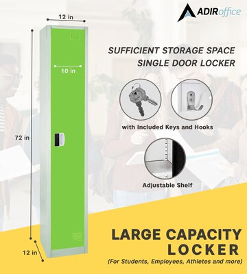 AdirOffice 72H Single Tier Green Storage Locker (ADI629-201-GRN-DL)