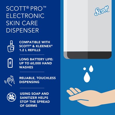 Scott Pro Automatic Wall Mounted Hand Soap/Hand Sanitizer Dispenser, Black (32504)