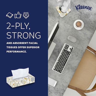 Kleenex Professional Standard Facial Tissue, 2-Ply, White, 125 Sheets/Box,  12 Boxes/Carton (03076) | Quill.com
