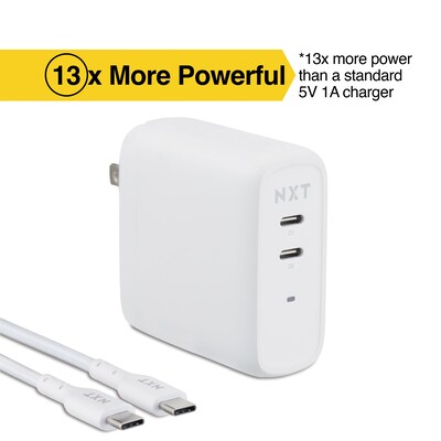 NXT Technologies™ Universal USB-C Wall Charger with USB-C Cable, White (NX60448)