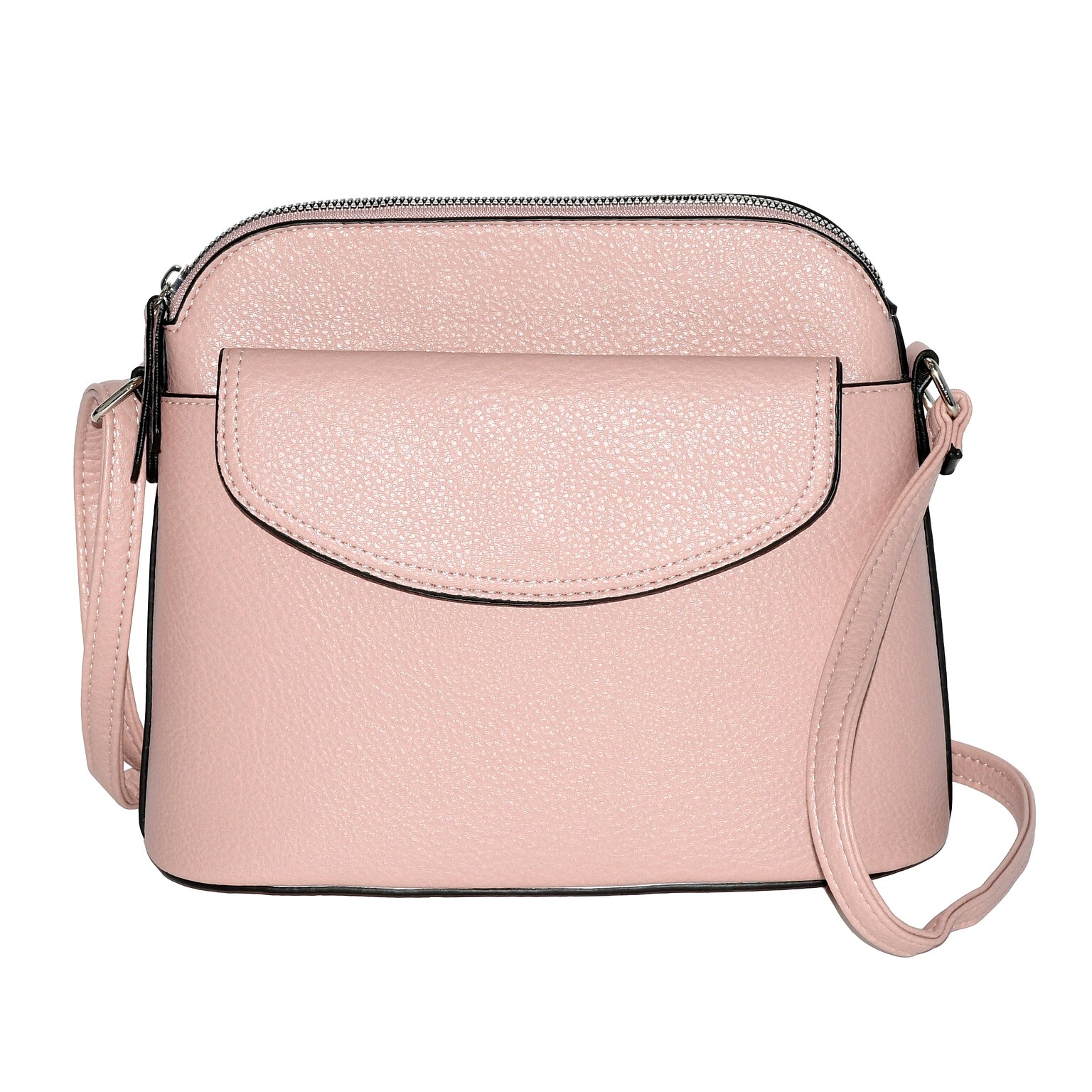 Nicci Cross-Body Bag with Front Flap, Blush (NH05-BLS)