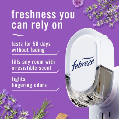 Febreze Fade Defy Plug Air Freshener Warmer Refill, Mediterranean Lavender Scent, 0.87 fl. oz., 3/Pa