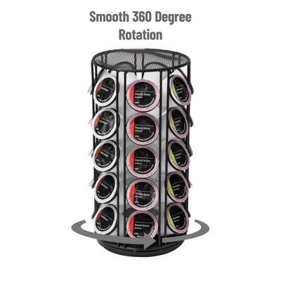 Mind Reader Metal Single Serve Coffee Pod Carousel, 35 Pod Capacity, Black (METCAR35-BLK)