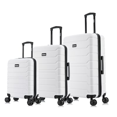 InUSA Trend 3-Piece Hardside Spinner Luggage Set, White (IUTRESML-WHI)