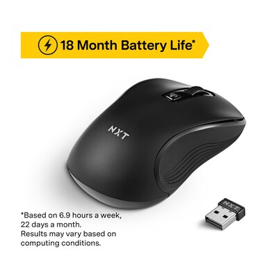 NXT Technologies™ Wireless Laser USB Mouse, Black (NX60886) | Quill.com