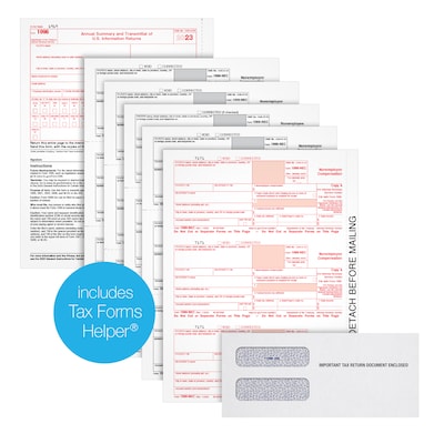 TOPS 2023 1099-NEC Tax Form Kit with Software & Envelopes, 5-Part, 100/Pack (LNEC5WSKIT-S)