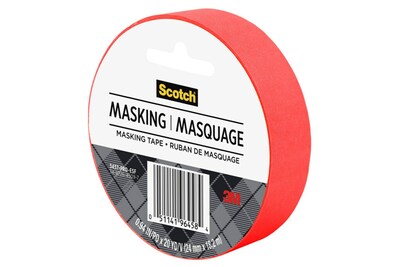 Scotch Expressions Masking Tape, 0.94" x 20 yds., Red (3437-PRD)