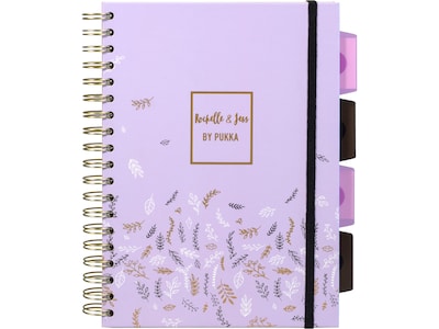 Pukka Pad Rochelle & Jess 5-Subject Notebook, 7.5 x 10, Graph-Ruled, 100 Sheets, Lilac, 3/Pack (99