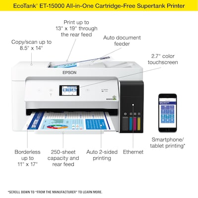 Epson EcoTank Photo ET-8550 All-in-One Wide-format Supertank Printer,  borderless printing up to 13x19
