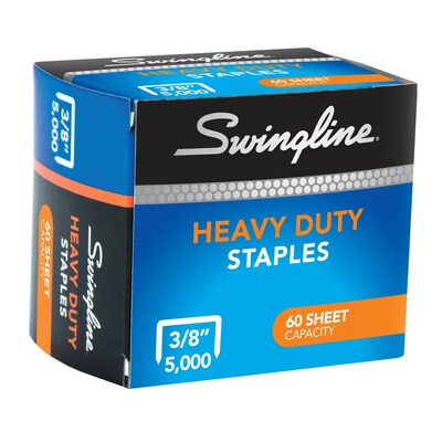 Swingline Heavy Duty 3/8 Length High Capacity Staples, Full Strip, 5000/Box (SWI79398)