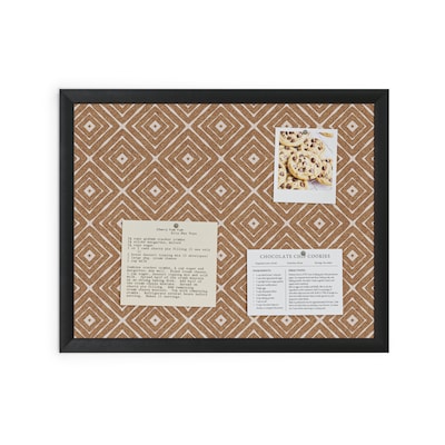 U Brands Fashion Cork Bulletin Board, Black Frame, 16"H x 20"W (2883U00-01)