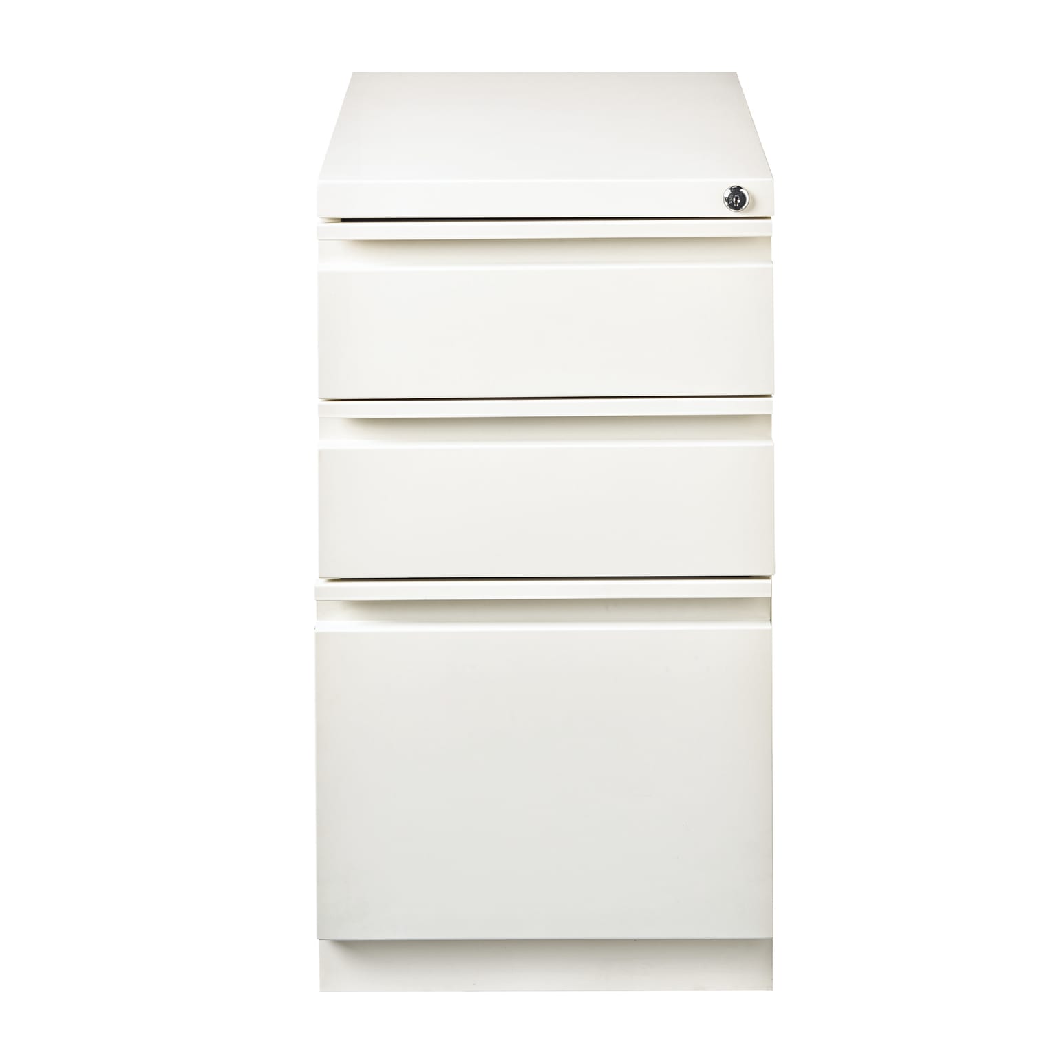 Hirsh 20 Mobile Pedestal File Cabinet, 3 Drawer Box-File, Letter Width, White (19353)