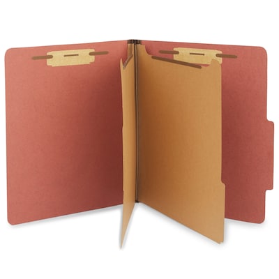 Staples® Recycled Pressboard Classification Folder, 2-Dividers, 2 1/2 Expansion, Letter Size, Brick