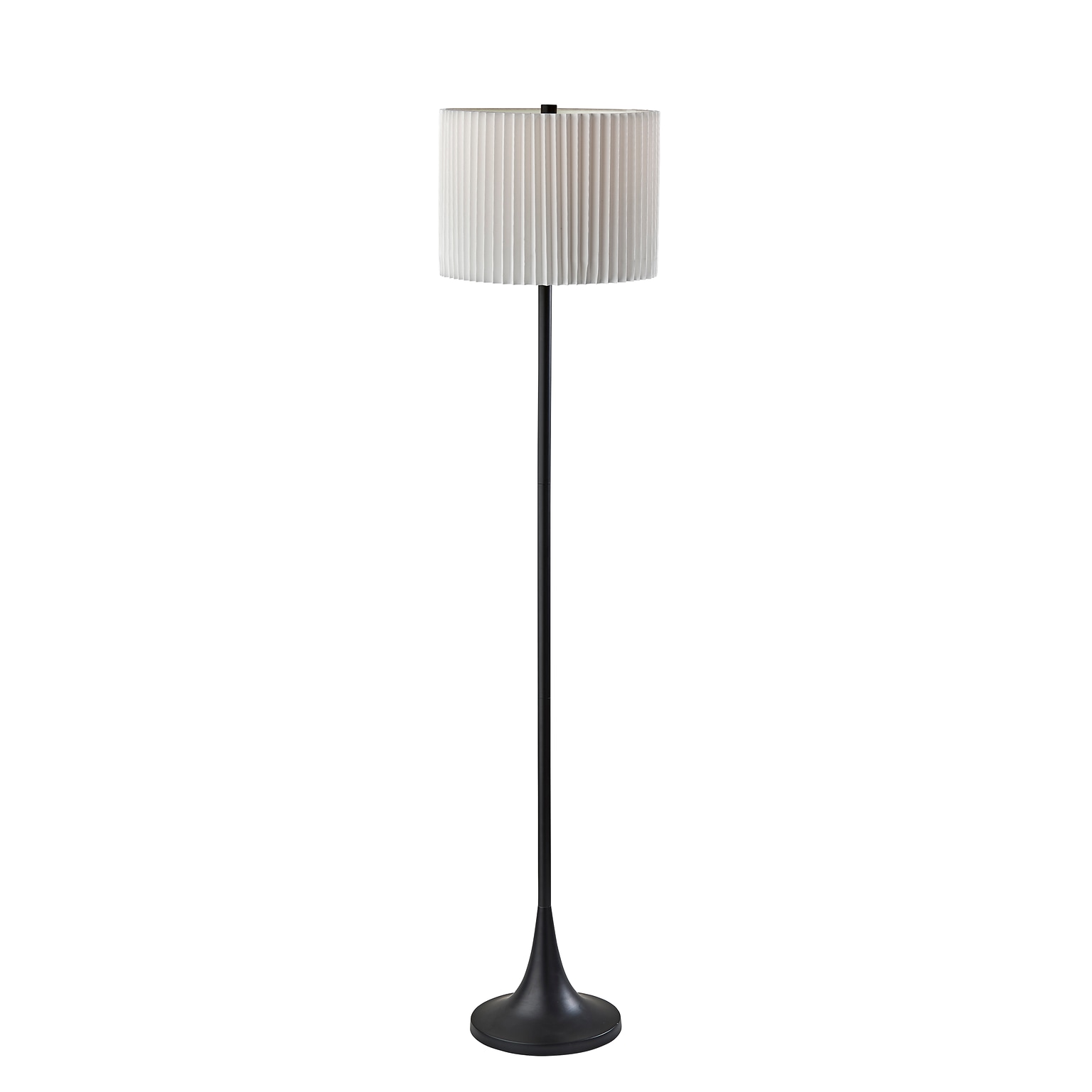 Simplee Adesso Eli 60H Black Floor Lamp with Drum Shade (SL9504-01)