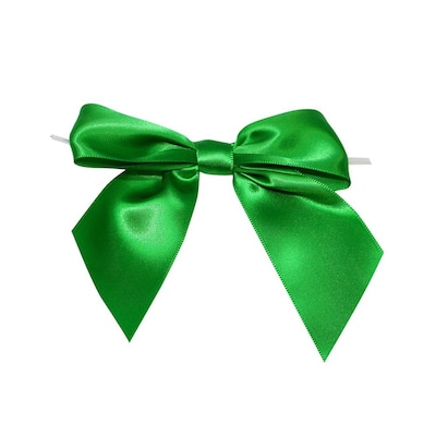 JAM Paper Satin Bows, Emerald Green, 50/Pack (52640349233)