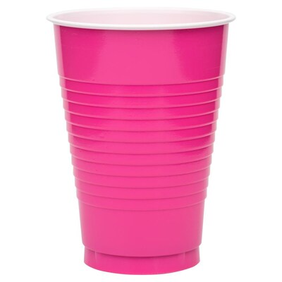 JAM Paper Plastic Party Cups, 12 oz, Fuchsia Pink, 20/Pack (2255520703)