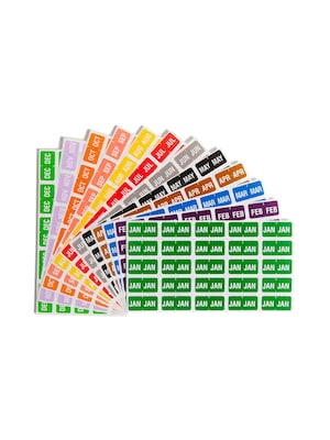 Smead ETS File Folder Label, Jan-Dec, Assorted Colors, 3000 Labels/Pack (67450)