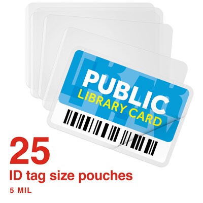 ID Tag Size Thermal Laminating Pouches, 5 mil, 25 pack
