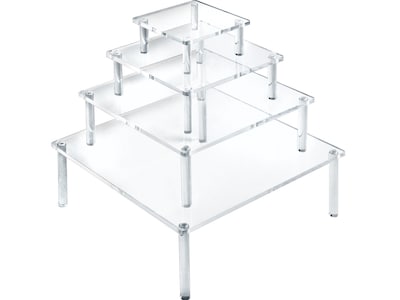 Azar Square Risers, Clear, 4/Pack (515308)