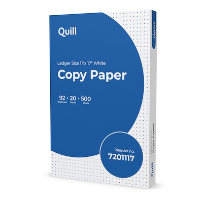 Quill Brand® 11 x 17 Copy Paper, 20 lbs., 92 Brightness, 500 Sheets/Ream (7201117)