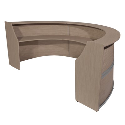 Regency Marque 147"W Curved Triple-Unit Reception Desk, Noble Oak, 77293NO (77293NO)