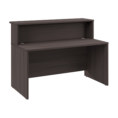 Bush Business Furniture Arrive 60W Reception Desk with Shelf, Storm Gray (ARV001SG)