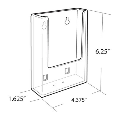 Azar Displays Single Pocket Wall Brochure Holder, Clear, 10/Pack (252112)
