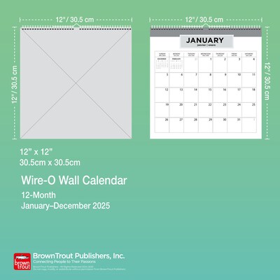 2025 BrownTrout Seaside Currents 12" x 12" Monthly Square Wire-O Wall Calendar (9781975478506)