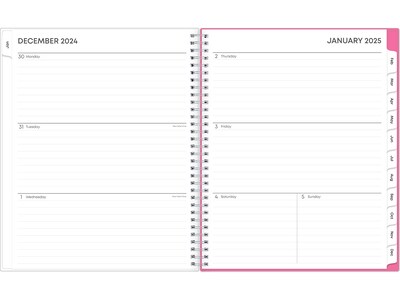 2025 Blue Sky Orchid 8.5" x 11" Weekly & Monthly Planner, Plastic Cover, White/Pink (137268-25)