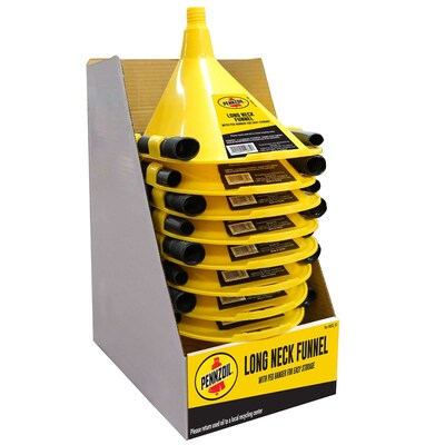 Pennzoil Long Neck Funnel, Yellow, 12/Pack, 2 Packs/Carton (14835)