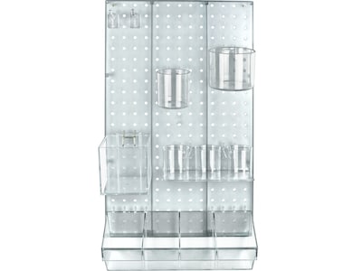 Azar 22 x 13.5 12-Piece Pegboard Wall Organizer Kit, Clear, Each (900942-CLR)