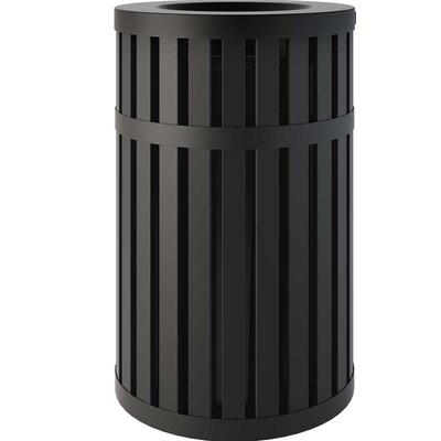 Suncast Commercial Steel Trash Can, 45 Gallon, Black (MTCRND4500)