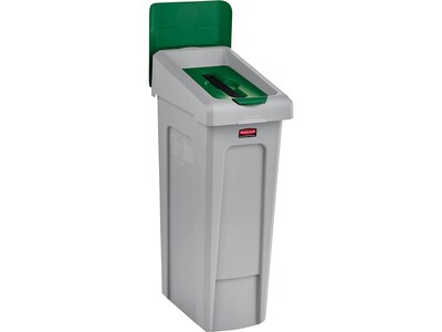 Rubbermaid Slim Jim Single-Stream Recycling Station, 23 Gallon, Gray/Green (2185054)