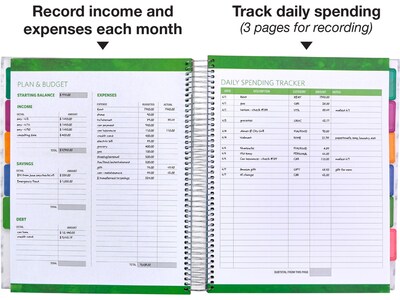 Global Printed Products 8.5" x 11" Budget Planner & Monthly Bill Organizer, Paperboard Cover, Gray/White (GPP-0073)