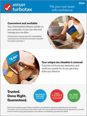 Intuit TurboTax Deluxe 2024 Federal + E-file & State for 1 User, Windows/Mac, Download (5109027)