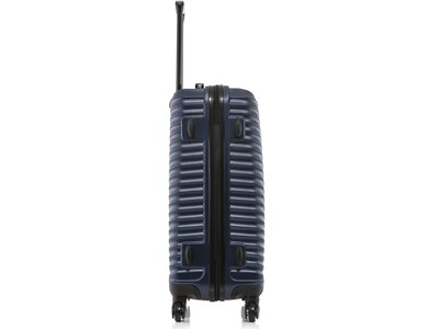 DUKAP Adly 25.39" Hardside Suitcase, 4-Wheeled Spinner, Navy Blue (DKADL00M-BLU)
