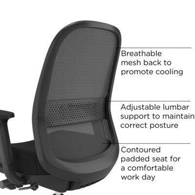 Union & Scale™ Essentials Ergonomic Fabric Swivel Task Chair, Gray  (UN58149)